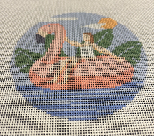 Load image into Gallery viewer, Flamingo Floatie Needlepoint Canvas