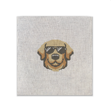 Load image into Gallery viewer, Golden Retriever In Sunglasses 3.5" x 2.5" | Needlepoint Canvas