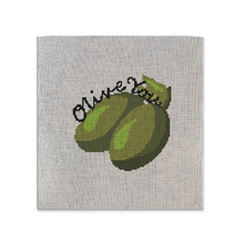 Load image into Gallery viewer, Needlepoint Canvas with Olive Your design on it