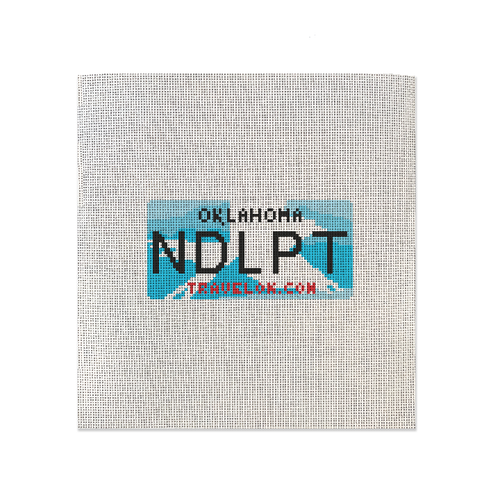 Oklahoma NDLPT License Plate Needlepoint Canvas