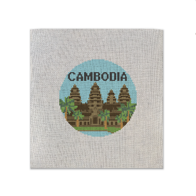 Cambodia needlepoint canvas design