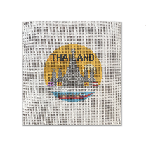 Thailand themed needlepoint canvas design