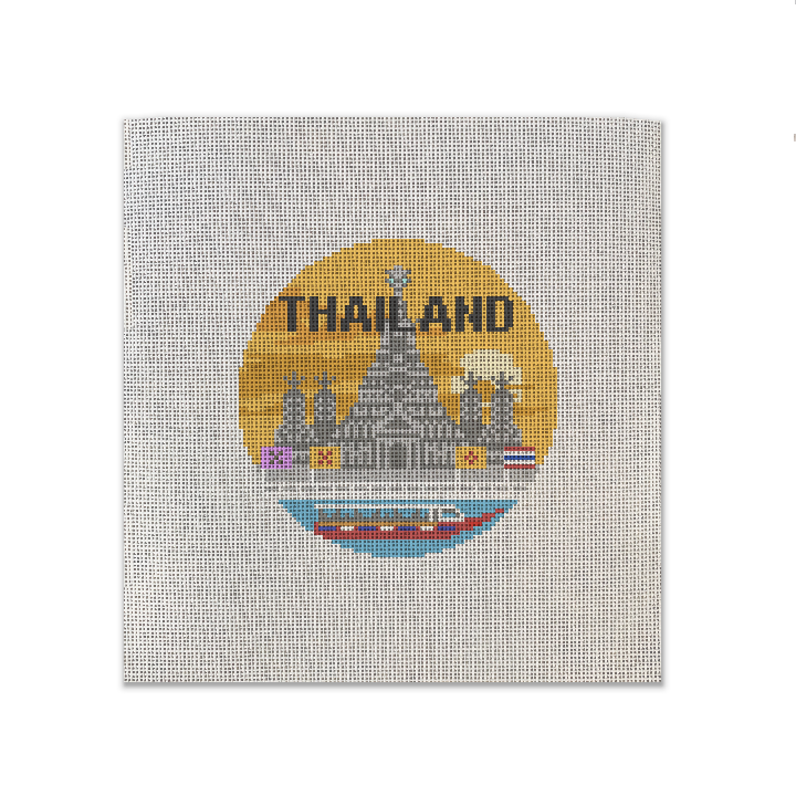 Thailand themed needlepoint canvas design