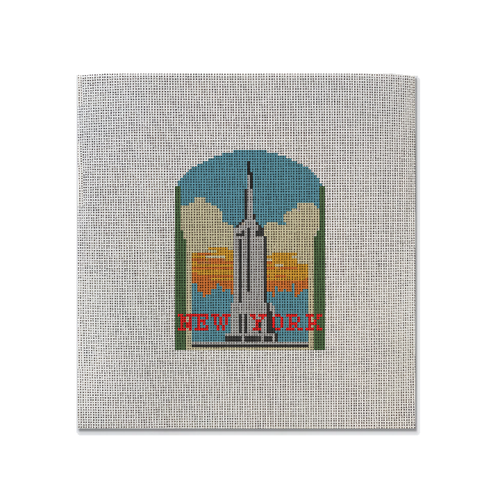 NYC Needlepoint Canvas featuring the Empire State Building design on it