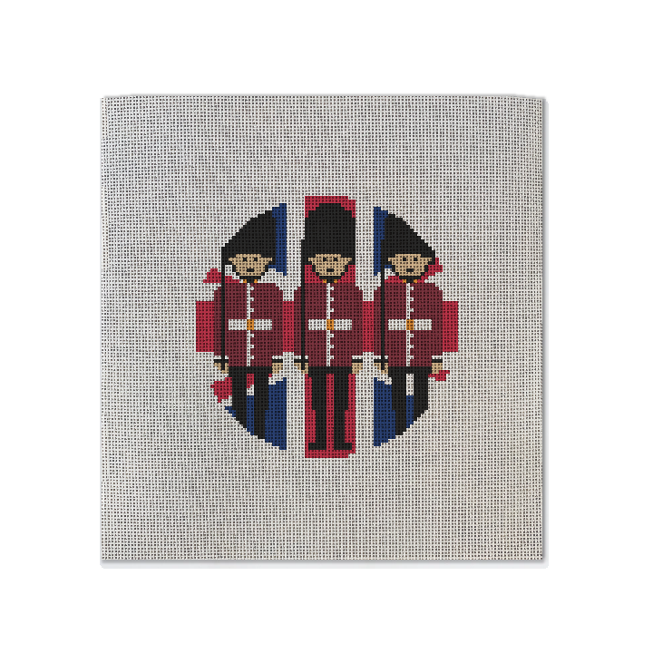 Needlepoint canvas with london's queens guard design