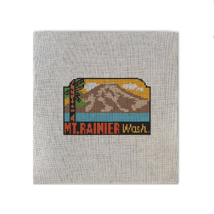 Mount Rainier needlepoint canvas